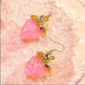 Pink Strawberry Earrings